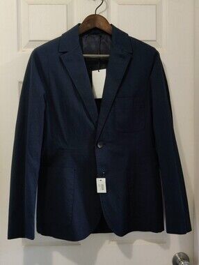 Mr P. (Mr Porter) Men's Size 36 Navy Seersucker Sport Coat